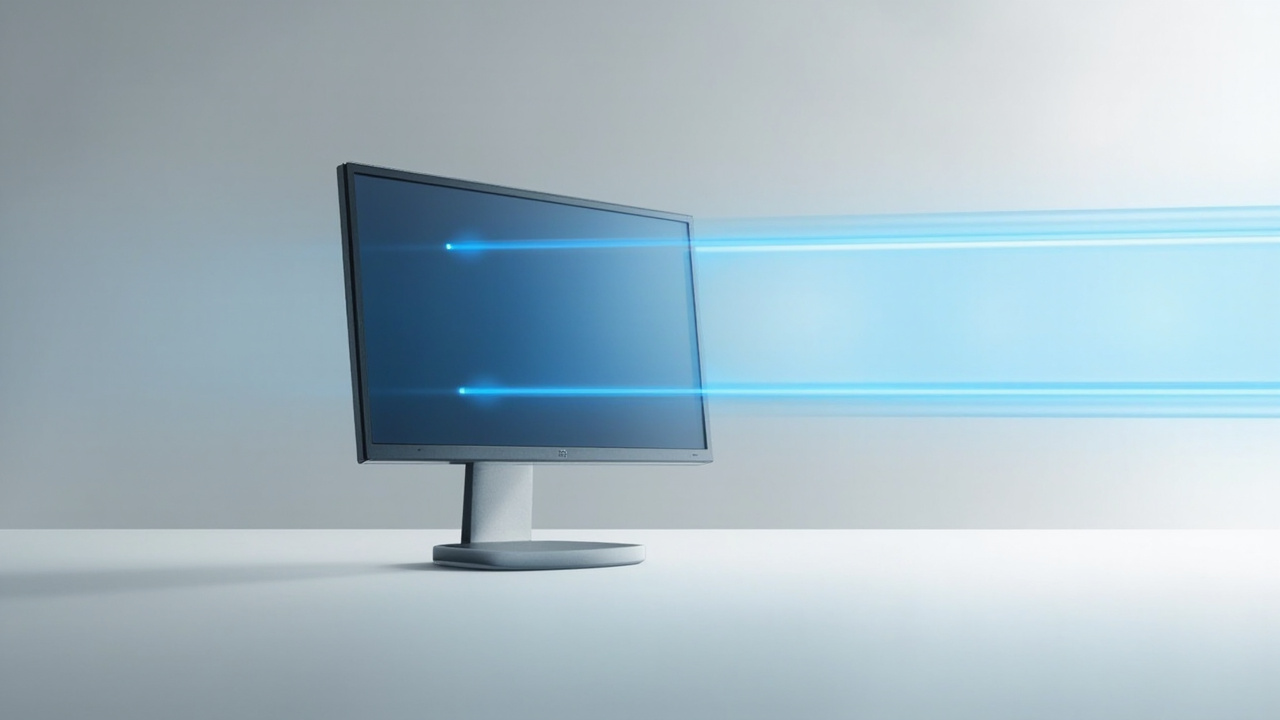 Editorial illustration of a modern glasses-free 3D display showing depth on a flat panel