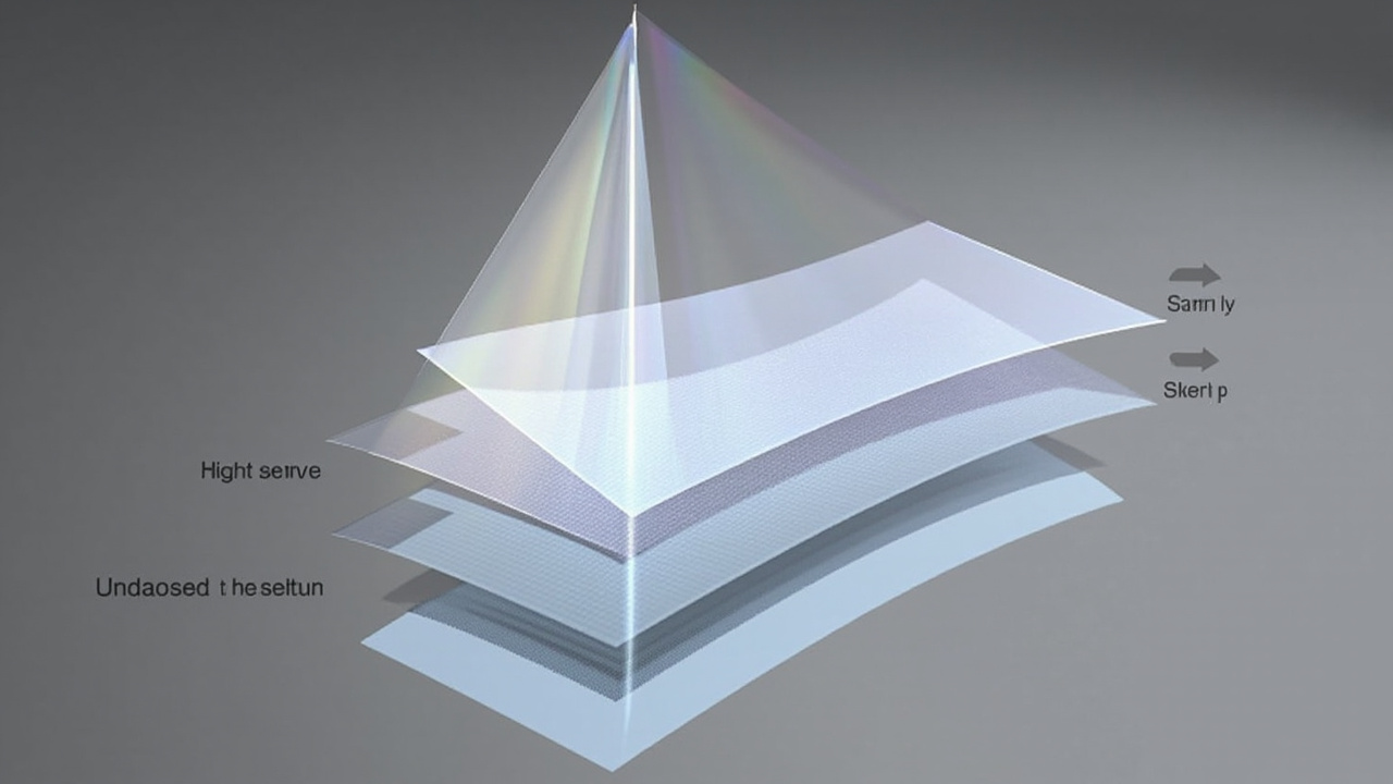 Diagram showing how a 32-inch glasses-free 3D monitor delivers separate left- and right-eye views through an optical layer