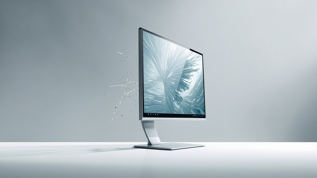 A stereoscopic display 3D monitor on a desk showing a depth-rendered 3D model without glasses.